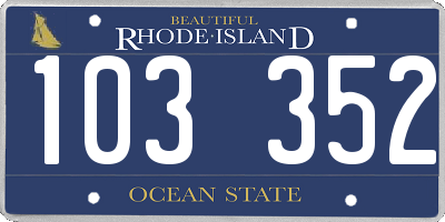 RI license plate 103352