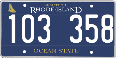 RI license plate 103358