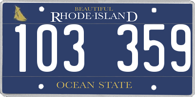 RI license plate 103359