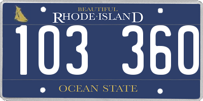 RI license plate 103360