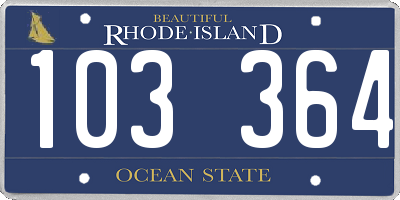 RI license plate 103364