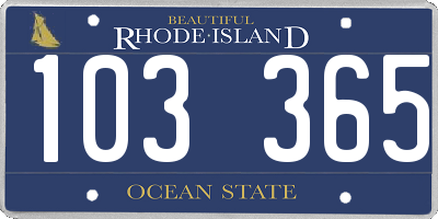 RI license plate 103365