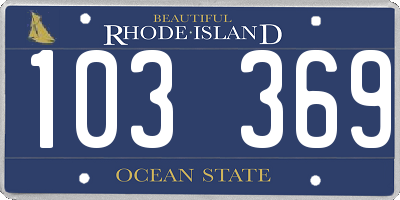 RI license plate 103369