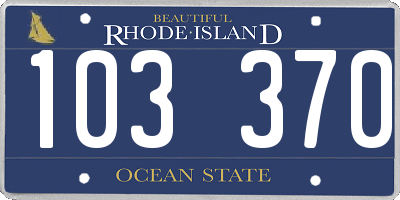 RI license plate 103370
