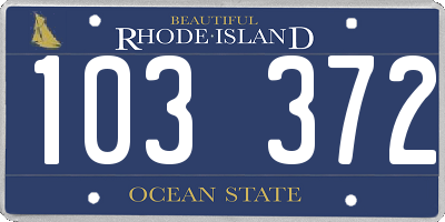 RI license plate 103372