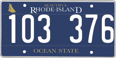 RI license plate 103376