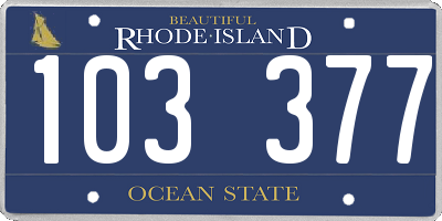 RI license plate 103377