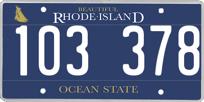 RI license plate 103378