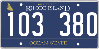 RI license plate 103380