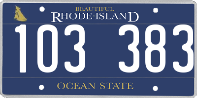 RI license plate 103383