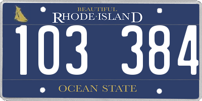 RI license plate 103384