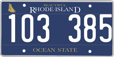 RI license plate 103385