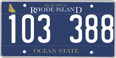 RI license plate 103388