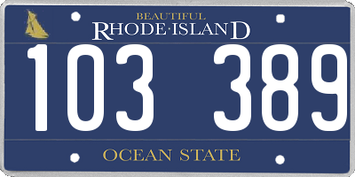 RI license plate 103389