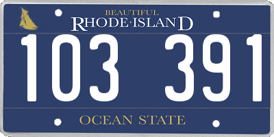 RI license plate 103391