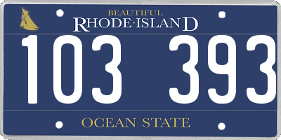 RI license plate 103393