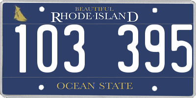 RI license plate 103395