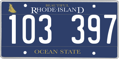 RI license plate 103397
