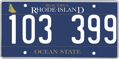 RI license plate 103399