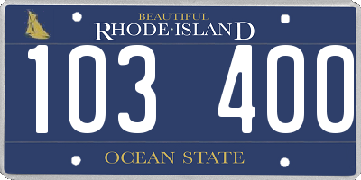 RI license plate 103400