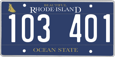 RI license plate 103401