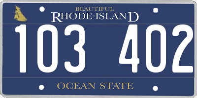 RI license plate 103402