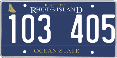 RI license plate 103405