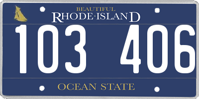 RI license plate 103406