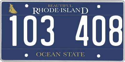 RI license plate 103408
