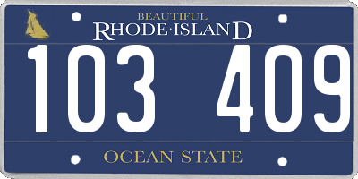RI license plate 103409