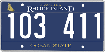 RI license plate 103411