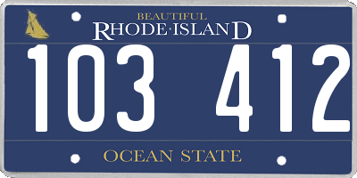RI license plate 103412