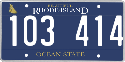 RI license plate 103414