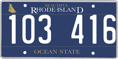 RI license plate 103416