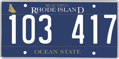 RI license plate 103417