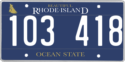 RI license plate 103418