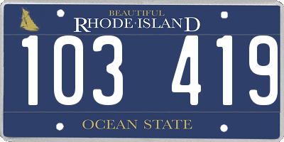 RI license plate 103419