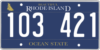 RI license plate 103421