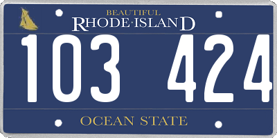 RI license plate 103424