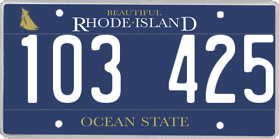 RI license plate 103425