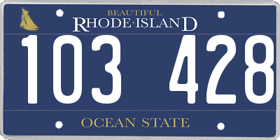 RI license plate 103428