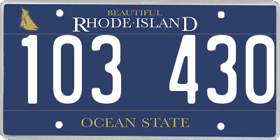 RI license plate 103430