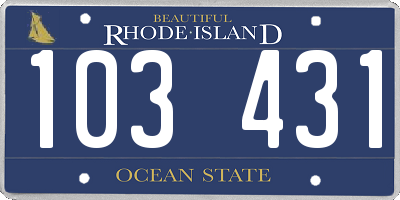 RI license plate 103431