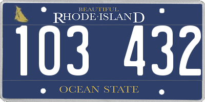 RI license plate 103432