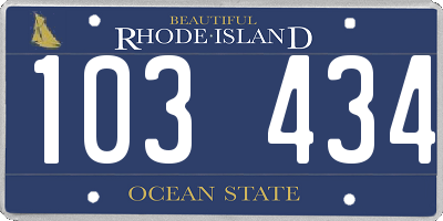 RI license plate 103434