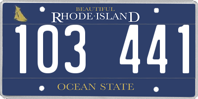 RI license plate 103441