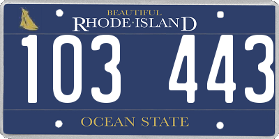 RI license plate 103443