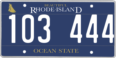 RI license plate 103444