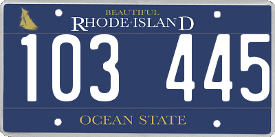 RI license plate 103445