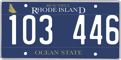 RI license plate 103446